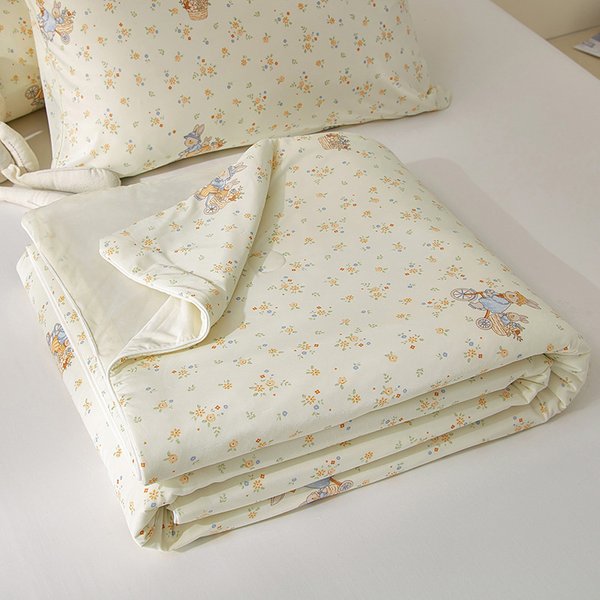 Class A Cooling Refreshing Summer Quilt Ice Silk Thin Duvet Cover Machine Washable Modern Design For Dormitories All Season Use-image