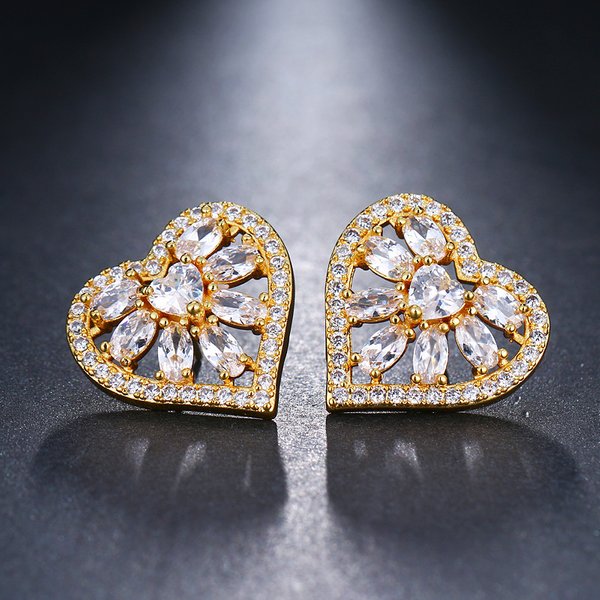 Unisex Single Product Zircon Earrings Inlaid With Sweet Love Earrings