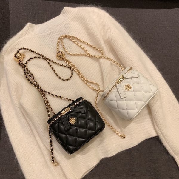 New Fashion Casual Camellia Rhythm Chain Box Small Ladies Mini Shoulder Crossbody Bag-image