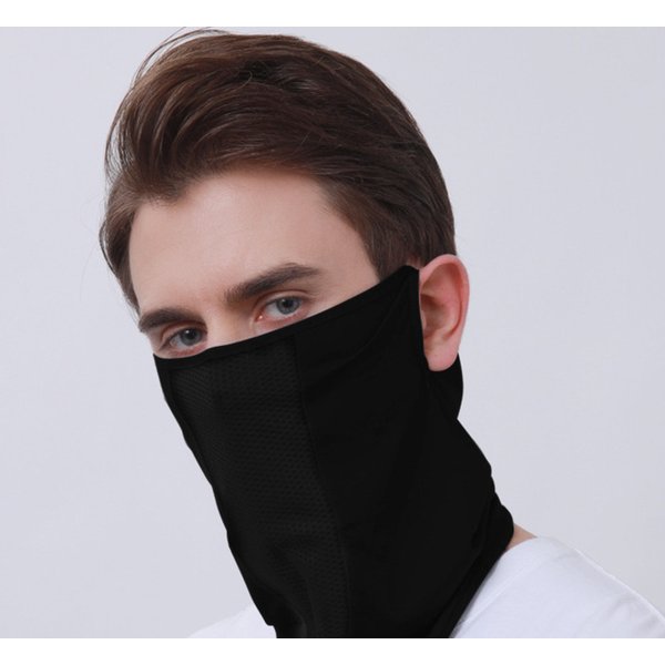Sunscreen ear mask, summer outdoor sports ice silk, anti UV breathable mesh, eyelets, cycling golf scarf