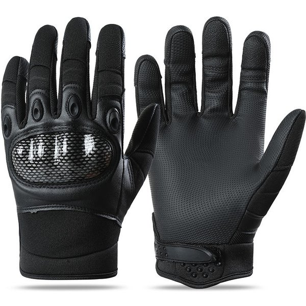 Cycling Gloves Tactical Gloves Outdoor Training Riding Motorcycle Non Slip Wear Resistant Touch Screen Pu Men's Long Finger Hard Shell Protection-image