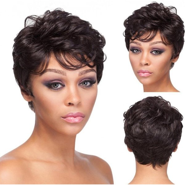 European and American Women's Wig African Small Roll Short Hair Chemical Fiber High Temperature Silk Foreign Trade Cross-border Wig Headgear AliE