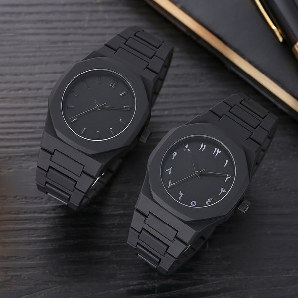 Men's Arabic Numerals Quartz Watch - Lightweight Plastic Strap, Diamond-Shaped Dial, Water-Resistant, Fashion Casual Wristwatch For Men & Women-image
