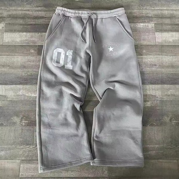 Unisex Letter Print Sweatpants - Elastic Waist Loose Fit Joggers For Men & Women, Trendy Streetwear Fashion-image