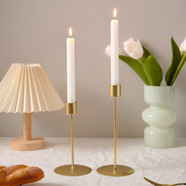 Ensemble De Bougeoirs En Fer Faits Main – DéCoration De Table Vintage DoréE Et Noire Pour DîNers Romantiques, Mariages Et Cadeaux De NoëL (Plusieurs Styles)-image