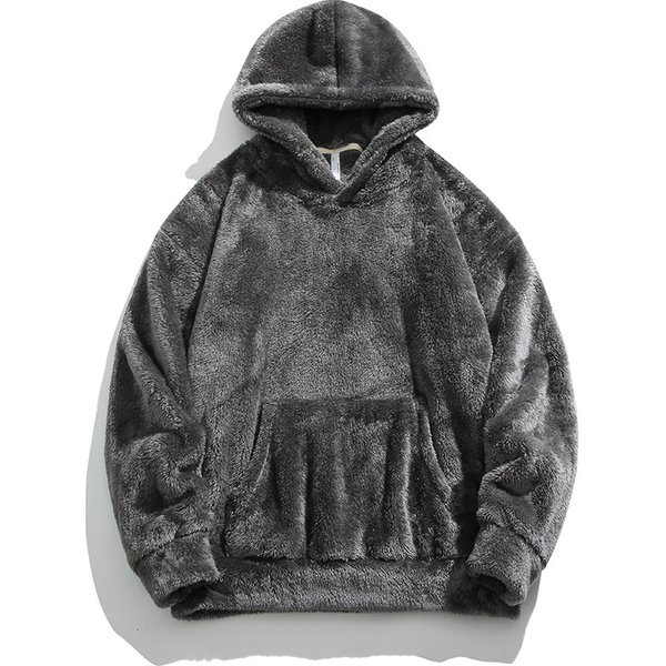 Unisex Oversized Hooded Fleece Sweatshirt - Winter Cozy Pullover With Kangaroo Pocket, Soft Polar Fleece, Retro Loungewear For Men & Women (Black,