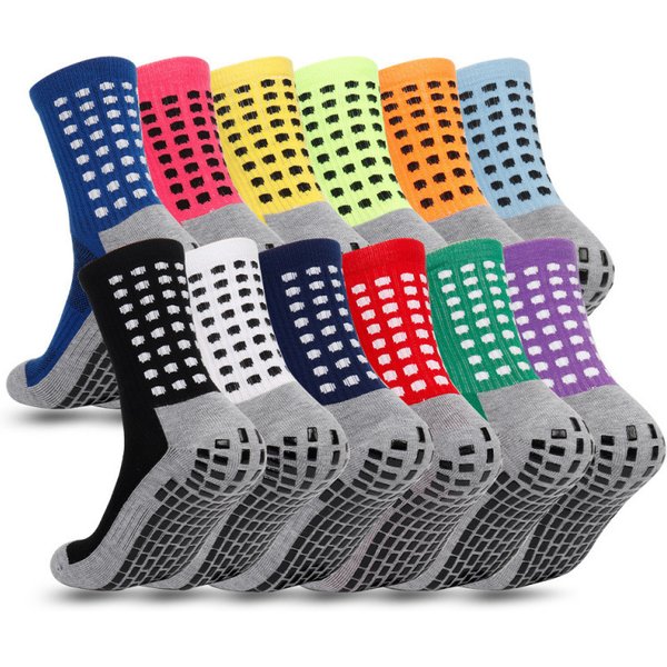 Men's Socks Mid Tube Non Slip Glued Football Socks Men's Thickened Towel Bottom Cushioning Training Socks Mid Tube Football Socks