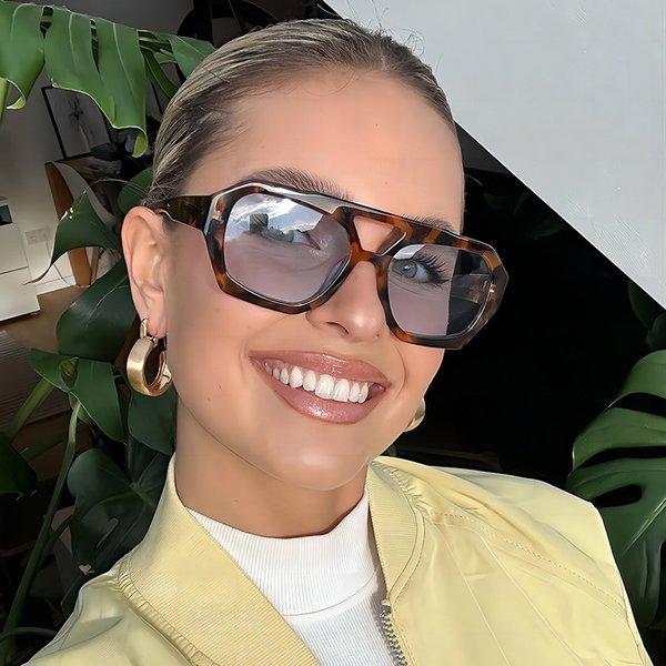 Women's Sunglasses Double Bridge Aviator Sunglasses, Trendy And Stylish Sunglasses With Sun Protection.-image