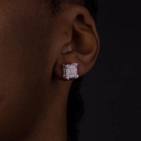 Ins New Square Round Zircon Earring Ship Hop Simple Classic Popular Earrings-image
