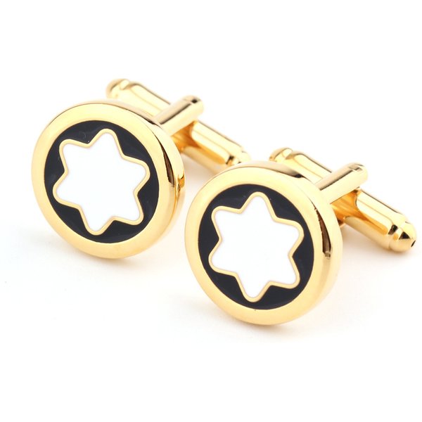 Spot Gold Round Hexagonal Star Cufflinks Business Men's French Shirt Cuffs Cuff Nails-image