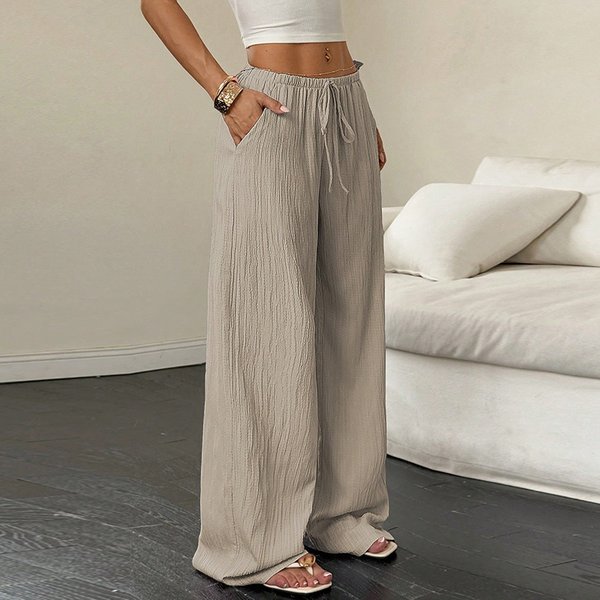 Women's Clothing Solid Color Straight Leg Trousers Casual Pants Autumn New Arrival Fashionable