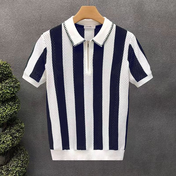 Men's Clothing Lapel Short Sleeved Polo Shirt Men's Trendy Summer T Shirt Slim Trend New All Match T Shirt Top-image