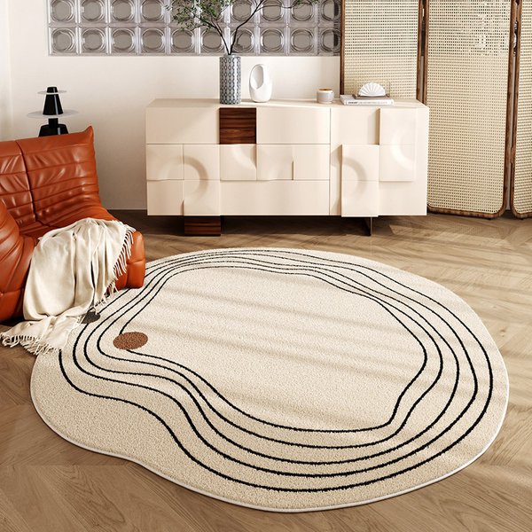 Special-Shaped Simple Living Room Carpet Rocking Chair Recliner Carpet Bedroom Room Bedside Carpet Computer Chair Learning Mat-image