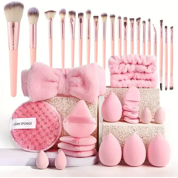 20/40 Pink Makeup Kit Complete Makeup Brush Set, Big Set Includes Soft Brushes, Beauty Blender, Birthday Christmas New Year Gift