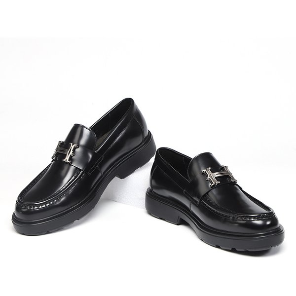 Euro Step Autumn Casual For Men Korean Style Trendy Slip-On Loafers Leather Top Layer Cowhide Breathable Men's Shoes-image