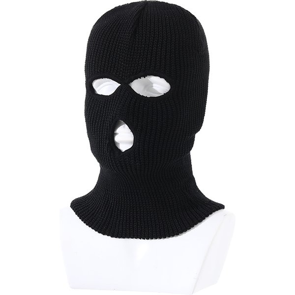New Winter Warm Knitted Balaclava Hat Knitted Head Cover Three Hole Hat 2 Hole Head Cover-image