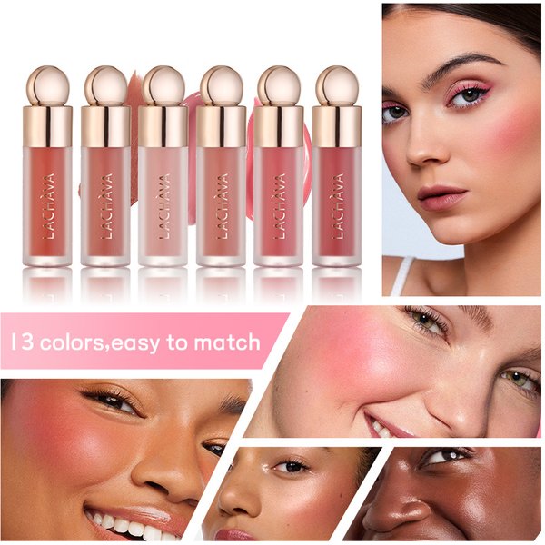 Liquid Powder Blusher Cosmetic Powder Blusher Cream Highlights Natural Color Nude Makeup Rouge 13 Color Powder Blusher-image