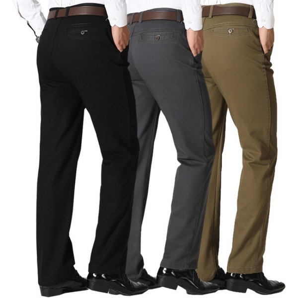 Men's Clothing Wholesale Men's Pure Cotton Business Casual Men's Trousers For Middle Aged And Elderly Loose Straight Workwear Long Trousers Dad-image