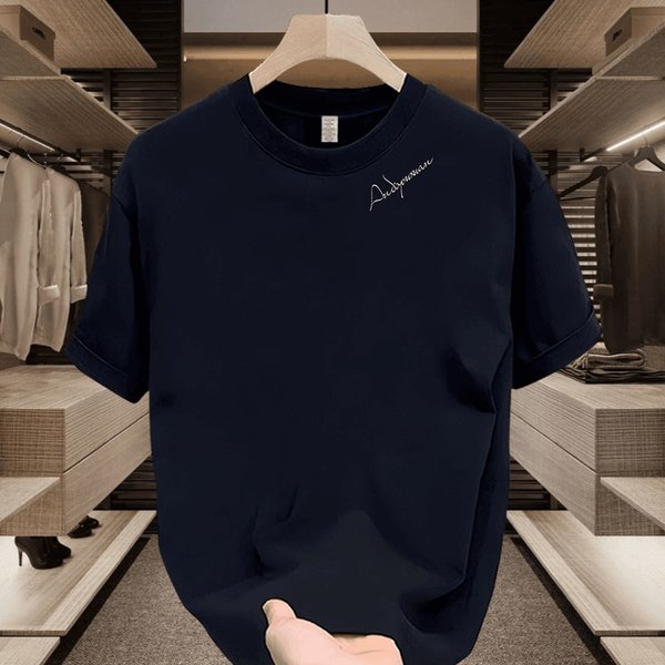 Trendy Brand American Short-Sleeved T-Shirt Men's 2024 Summer New Combed Pure Cotton All-Match Loose Clothes Men's Style-image