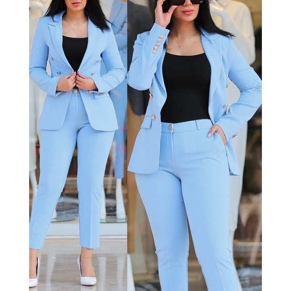 Women's Solid Color Large Size Casual Fashion Professional Wear Women's Suit Suit