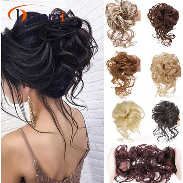 Scrunchie ball head High temperature silk fluffy messy long beard ball head bun 25cm