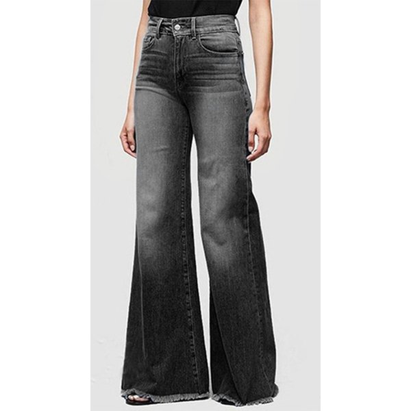 Fashionable 2023 Summer Elegant and Elegant Style Denim Pants Slightly Ragged Mid Rise Women's Jeans