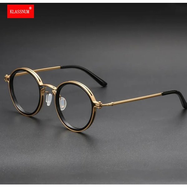 Reading Glasses Men Luxury Round Frame Magnifying Glasses Clear Lens Anti Blue Light Glasses Men Women Metal Reading Glasses New-image