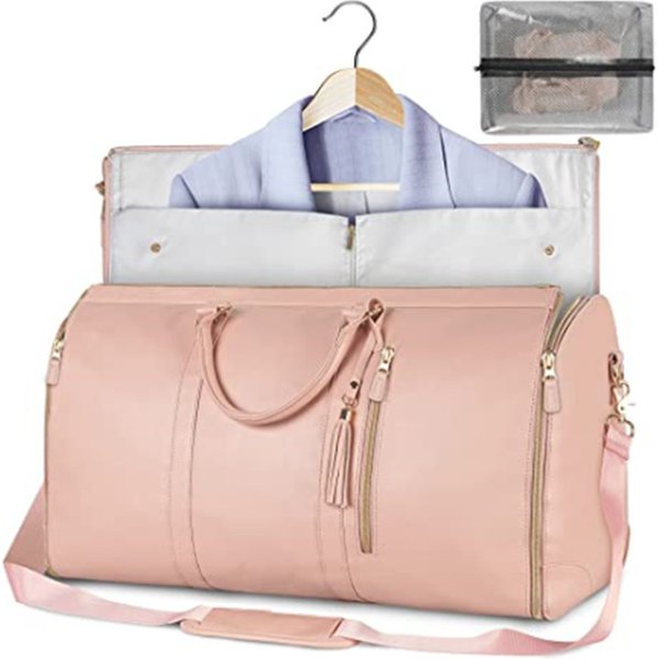 Convenient Travel Carry On Clothing Bag, Large Pu Leather Travel Bag, Luggage Bag, Women's Fashionable Travel Handbag-image