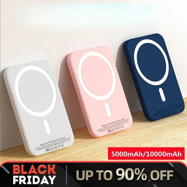 5000/10000mAh Power Bank Magnetic Wireless Powerbank For 12 13 14 Pro Max External Auxiliary Battery Pack