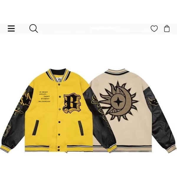Men's Clothing Spring And Autumn Retro Flame Element Letter Yellow Baseball Uniform Men And Women National Trend Street Couple Jacket Coat-image