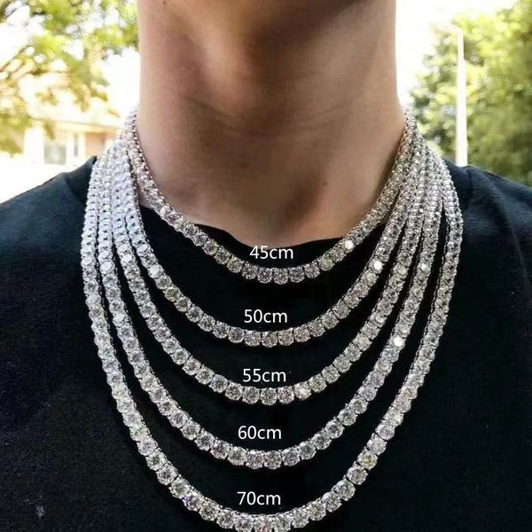 Zircon Tennis Chain Hip-Hop Jewelry For Women And Men Niche Necklace-image