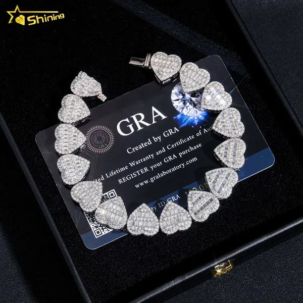 Factory Direct Sales Jewelry Sterling Sier With Vvs Moissanite Cuban Link Chain Hip Hop Cha-image