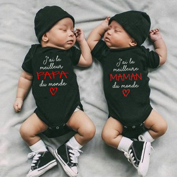 Mother & Kids Baby Clothing I Have The Best Mom Dad. Funny Baby Crawl Jumpsuit-image
