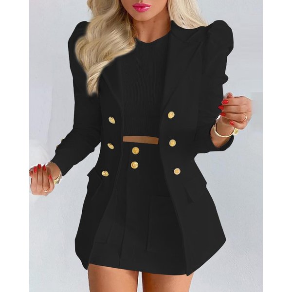 Women's Temperament Slim Skirt Printed Suit Two-piece Set