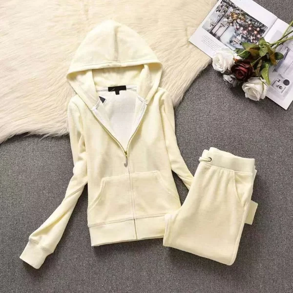 Sets Two Piece Tracksuit Juicy Cotoure Suit High Quality Sweatsuits For Women Letter Jogger Suits Zipper Hoodie Long-image
