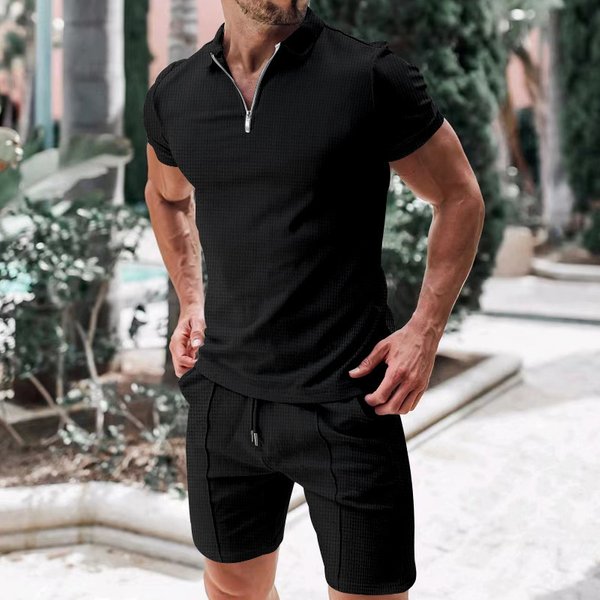 Summer Street Men's Suit Daily Casual Fashion Loose Comfortable Short Sleeves Outdoor Trend Sports Shorts-image