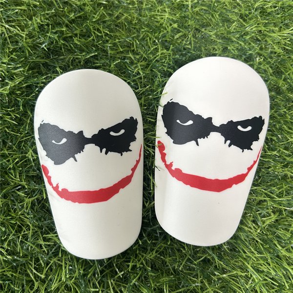 Mini Shin Guards For Football - Small Size Youth & Adult Shin Pads With Fun Joker Design, Lightweight Plastic Protective Gear For Soccer, Basketball