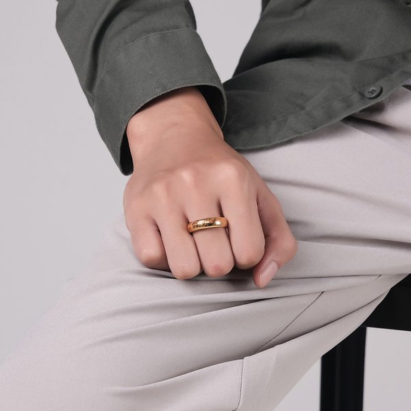 Film And Television Lord Of The Rings Luminous Ring Titanium Steel Fashion Ring Men And Women Niche Personality Accessories-image