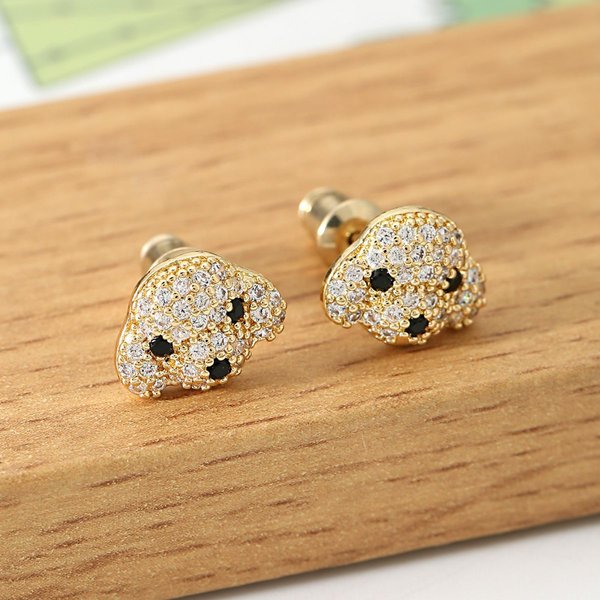 Earrings Cute Three Dimensional Animal Head Earrings, Exquisite Diamond Studded Earrings, Fashionable Small Earrings