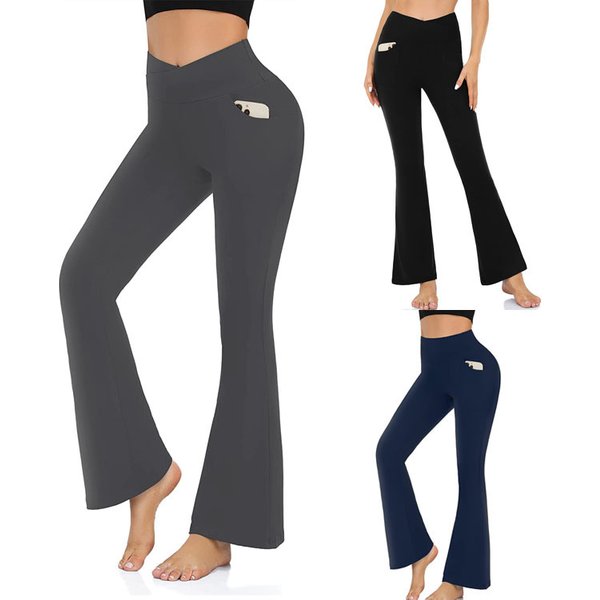 Women's high-waist hip-lifting bell-bottom pants yoga pants women's leggings sports fitness pants