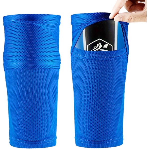 Football Shin Guards Socks Adult Children With Pockets Breathable Soft Sports Double Layer Shin Guards Socks