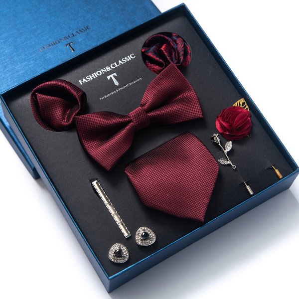 Men's Tie Tie Square Scarf 8-Piece Gift Box Set Boyfriend Tie Gift Cross-Border Hot Sale-image