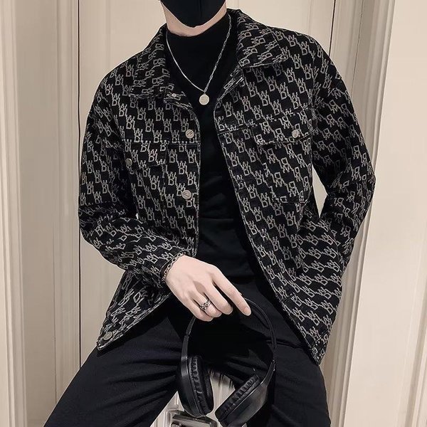 Men's Clothing Denim Jacket Men Spring And Autumn Tops Fashion Brand Ins Trendy Handsome Casual Versatile Lapel Men's Jacket Coat-image