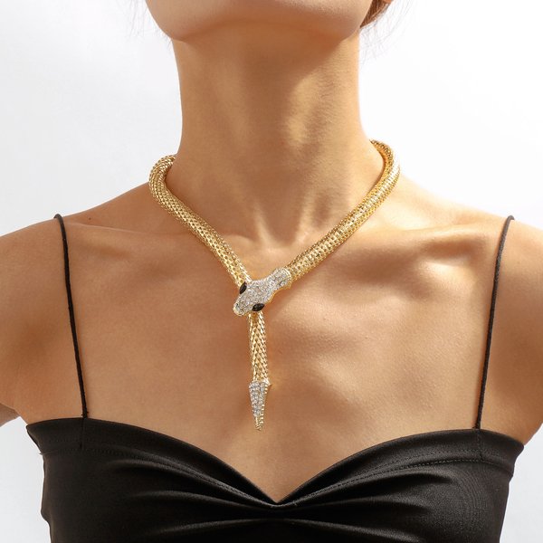 N9274 European And American Exaggerated Snake Punk Personality Hip-Hop Necklace Trendy Cool Street Style Show-image