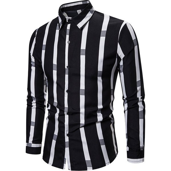 Unbeatable Quality 2025 New Men's Long Sleeve Striped Flip Collar Loose Casual Business Shirt