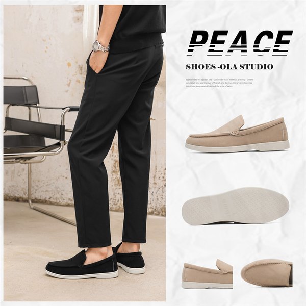 Men's Slip-On Loafers - Breathable Soft Suede Casual Shoes With Comfortable EVA Insole For Everyday Wear (Blue, Black, Gray, Beige)