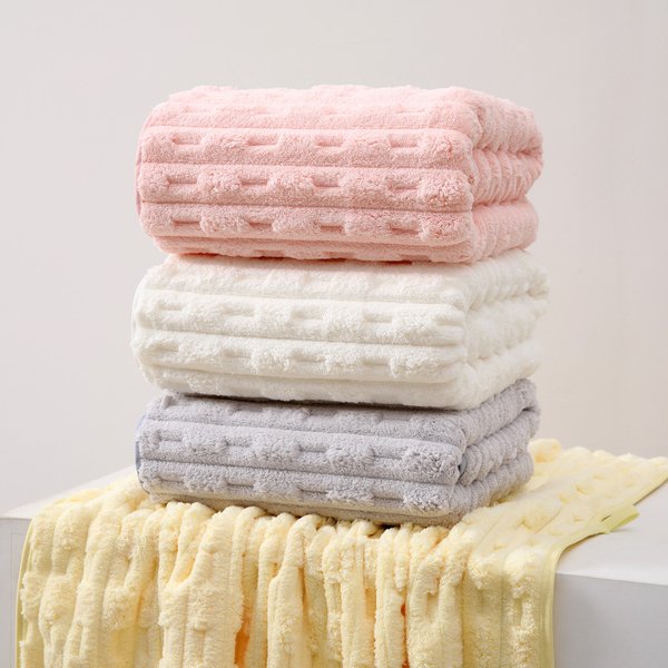 Home Textile Micrio Fiber Bamboo Velvet Bath Towel Thickened Water Absorbing Quick Drying Face Wash Towel Soft Large Bath Towel-image