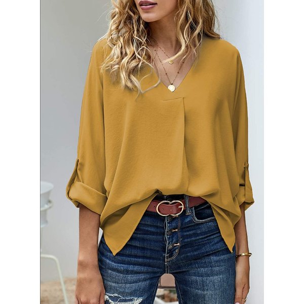 Women's Sexy V-neck Loose Large Size Shirt Versatile Casual Tops for Women