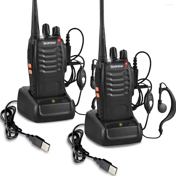 Walkie Talkie 1PC/2PCS Baofeng 888S BF-888S 5W Ham Two-Way Radio Set UHF 400-470Mhz 16CH Walkie-Talkie Transceiver USB-image