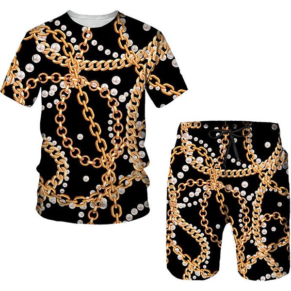 Men's Clothing 3D Digital Printing Sports Suit Casual Men's Wear-image